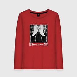 Лонгслив хлопковый женский Depeche Mode - MM world tour, цвет: красный