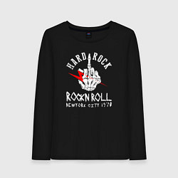 Лонгслив хлопковый женский Hard rock 1970, цвет: черный