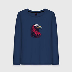 Лонгслив хлопковый женский Красочный орел, цвет: тёмно-синий