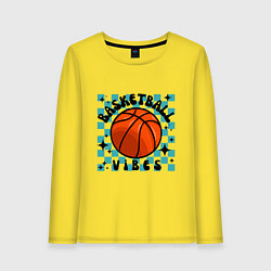 Лонгслив хлопковый женский Basketball vibes, цвет: желтый