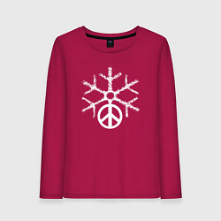 Лонгслив хлопковый женский Peace snow, цвет: маджента