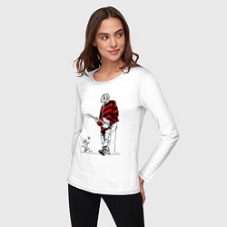 Лонгслив хлопковый женский Курт Кобейн Нирвана свитер, цвет: белый — фото 2