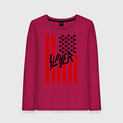 Лонгслив хлопковый женский Slayer Flag, цвет: маджента