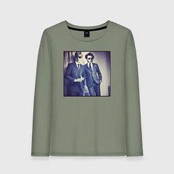 Лонгслив хлопковый женский Поэты, цвет: авокадо