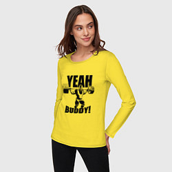 Лонгслив хлопковый женский Ronnie Coleman - yeah buddy, цвет: желтый — фото 2