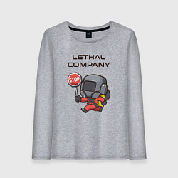 Лонгслив хлопковый женский Lethal company: Stop Please, цвет: меланж