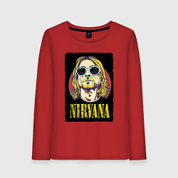 Лонгслив хлопковый женский Kurt в очках, цвет: красный