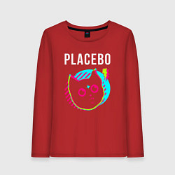 Лонгслив хлопковый женский Placebo rock star cat, цвет: красный