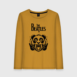 Лонгслив хлопковый женский The Beatles - rock panda, цвет: горчичный