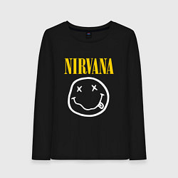 Лонгслив хлопковый женский Nirvana original, цвет: черный