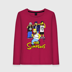 Лонгслив хлопковый женский Simpsons - Cypress hill, цвет: маджента