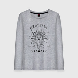 Лонгслив хлопковый женский Grateful, цвет: меланж