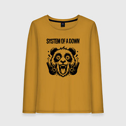 Лонгслив хлопковый женский System of a Down - rock panda, цвет: горчичный