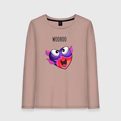 Лонгслив хлопковый женский The sims woohoo, цвет: пыльно-розовый