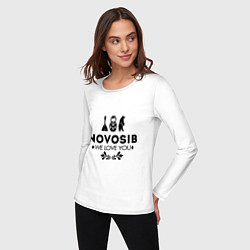 Лонгслив хлопковый женский Novosib: we love you, цвет: белый — фото 2