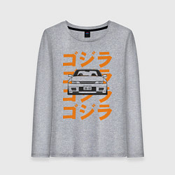 Лонгслив хлопковый женский Nissan Skyline GTR32, цвет: меланж