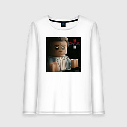 Лонгслив хлопковый женский Feel like dying, цвет: белый