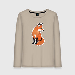 Лонгслив хлопковый женский Рыжая плутовка, цвет: миндальный