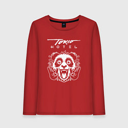 Лонгслив хлопковый женский Tokio Hotel rock panda, цвет: красный
