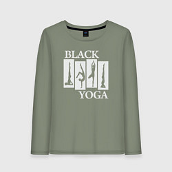 Лонгслив хлопковый женский Black yoga, цвет: авокадо