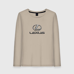 Лонгслив хлопковый женский Lexus авто бренд лого, цвет: миндальный