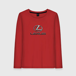 Лонгслив хлопковый женский Lexus авто бренд лого, цвет: красный