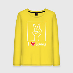 Лонгслив хлопковый женский I love bunny, цвет: желтый