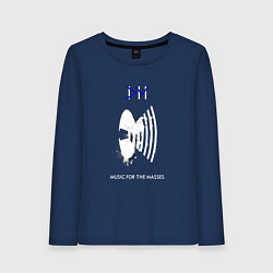 Лонгслив хлопковый женский Depeche Mode - for the masses bong, цвет: тёмно-синий