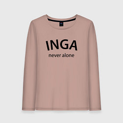 Женский лонгслив Inga never alone - motto