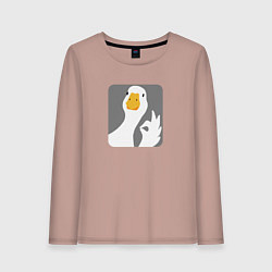 Лонгслив хлопковый женский Гусь-нормусь, цвет: пыльно-розовый