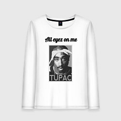 Лонгслив хлопковый женский 2pac Art All eayz on me, цвет: белый