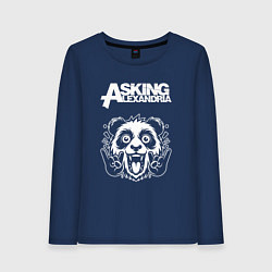 Лонгслив хлопковый женский Asking Alexandria rock panda, цвет: тёмно-синий