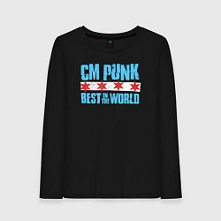Лонгслив хлопковый женский Cm Punk - Best in the World, цвет: черный