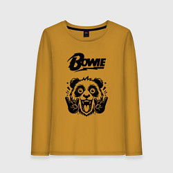 Лонгслив хлопковый женский David Bowie - rock panda, цвет: горчичный