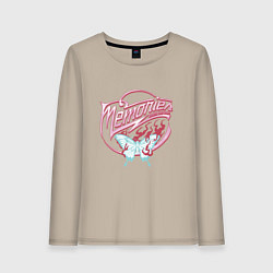 Лонгслив хлопковый женский Воспоминания вместо сожаления, цвет: миндальный