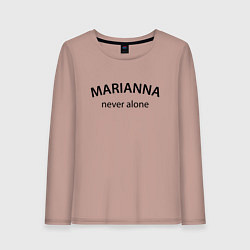 Лонгслив хлопковый женский Marianna never alone - motto, цвет: пыльно-розовый