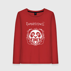 Лонгслив хлопковый женский Evanescence rock panda, цвет: красный