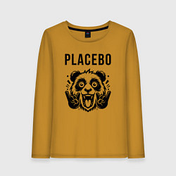 Лонгслив хлопковый женский Placebo - rock panda, цвет: горчичный