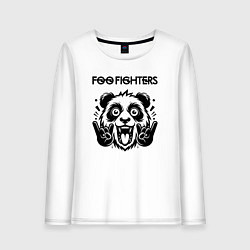 Лонгслив хлопковый женский Foo Fighters - rock panda, цвет: белый
