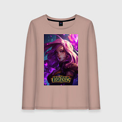 Лонгслив хлопковый женский League of Legends Kaisa Kda, цвет: пыльно-розовый