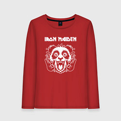 Лонгслив хлопковый женский Iron Maiden rock panda, цвет: красный