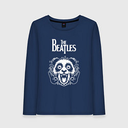 Лонгслив хлопковый женский The Beatles rock panda, цвет: тёмно-синий