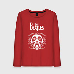 Лонгслив хлопковый женский The Beatles rock panda, цвет: красный