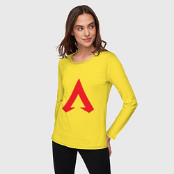 Лонгслив хлопковый женский Logo apex legends, цвет: желтый — фото 2