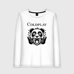 Лонгслив хлопковый женский Coldplay - rock panda, цвет: белый
