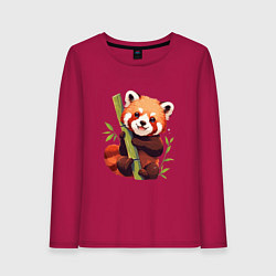 Лонгслив хлопковый женский The Red Panda, цвет: маджента