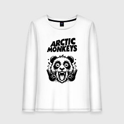 Лонгслив хлопковый женский Arctic Monkeys - rock panda, цвет: белый