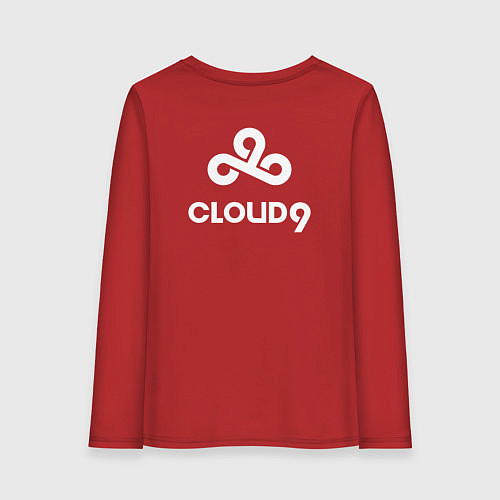 Женский лонгслив Cloud9 - white logo / Красный – фото 2