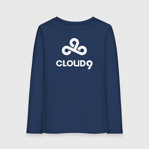 Женский лонгслив Cloud9 - white logo / Тёмно-синий – фото 2