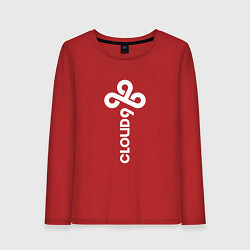 Лонгслив хлопковый женский Cloud9 - vertical logo, цвет: красный